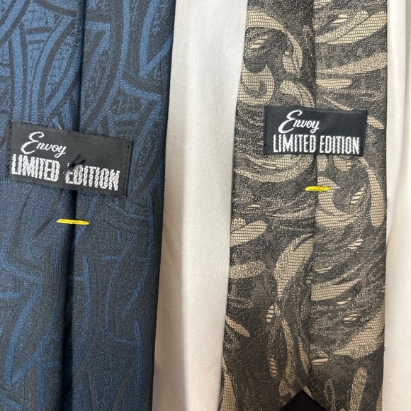 Lot of 3 Envoy Limited Edition Silk Blend Ties Men’s Classic Business Neckties - Picture 3 of 3
